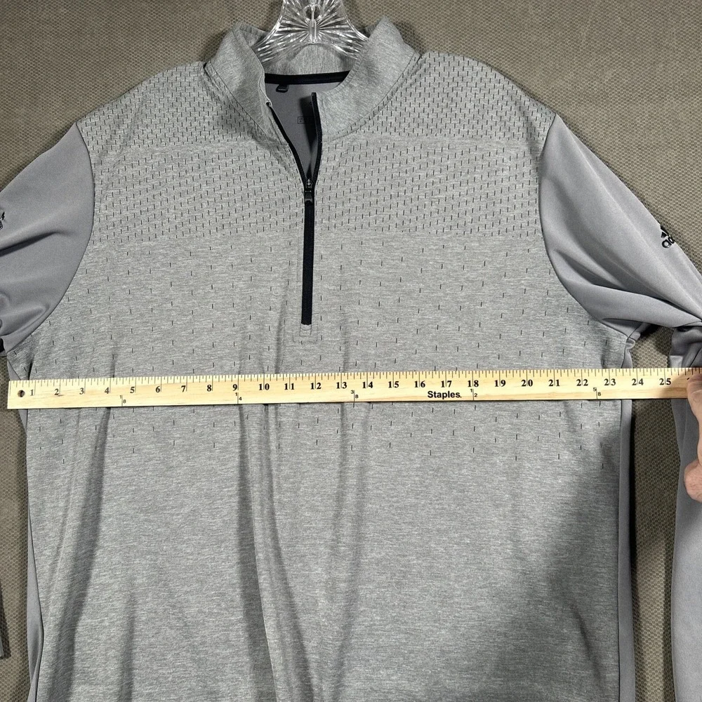 Adidas Long Sleeve Pullover 1/4 Zip Mens XL Lightweight Activewear Gray